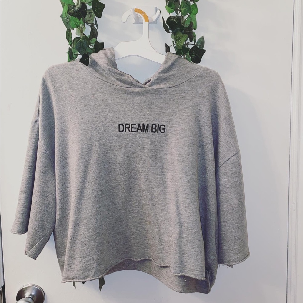 Dream Big Oversized Crop with Hoodie. Size S.